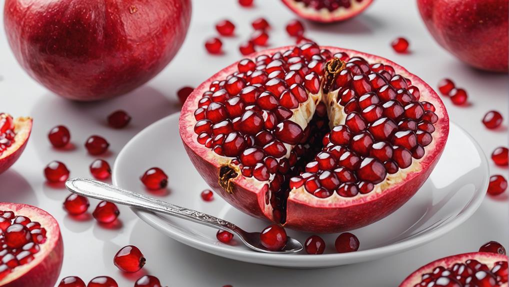 harvesting ripe pomegranates carefully