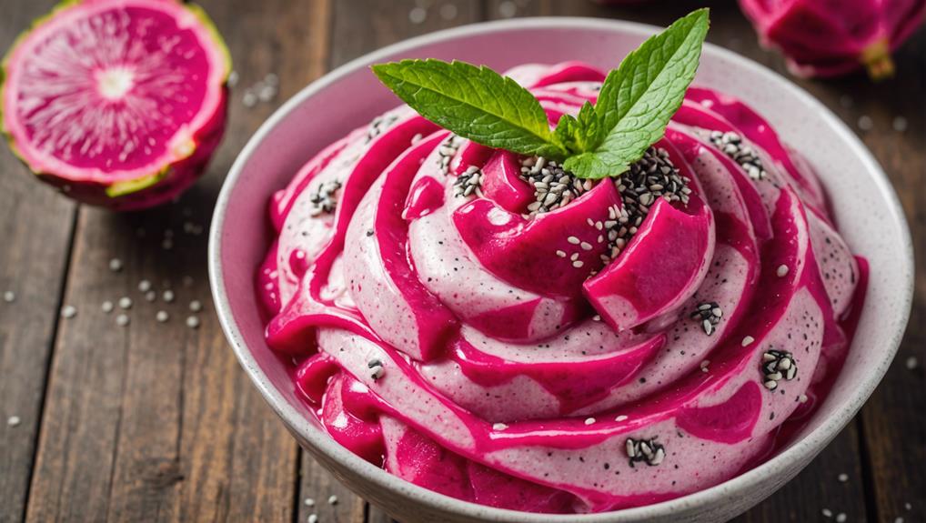 vibrant dragon fruit dessert