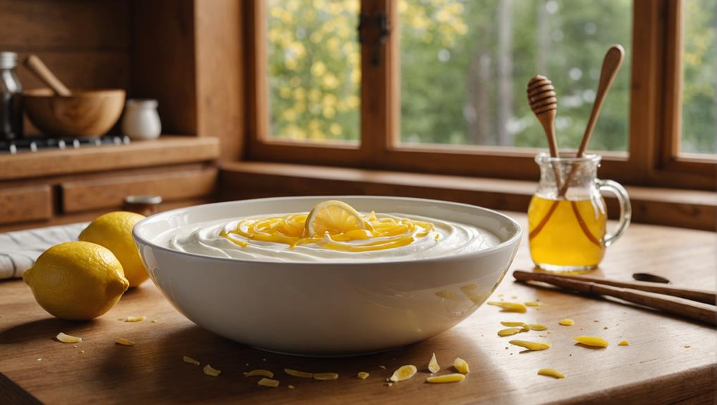 mixing ingredients for yogurt