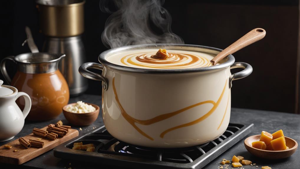 sweet caramelizing milk process